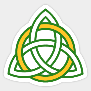 Irish Green Triquetra with Gold Ring Sticker